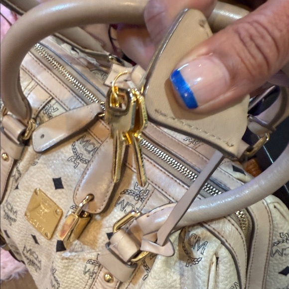 MCM Tan Monogram Satchel - Picture 7 of 9